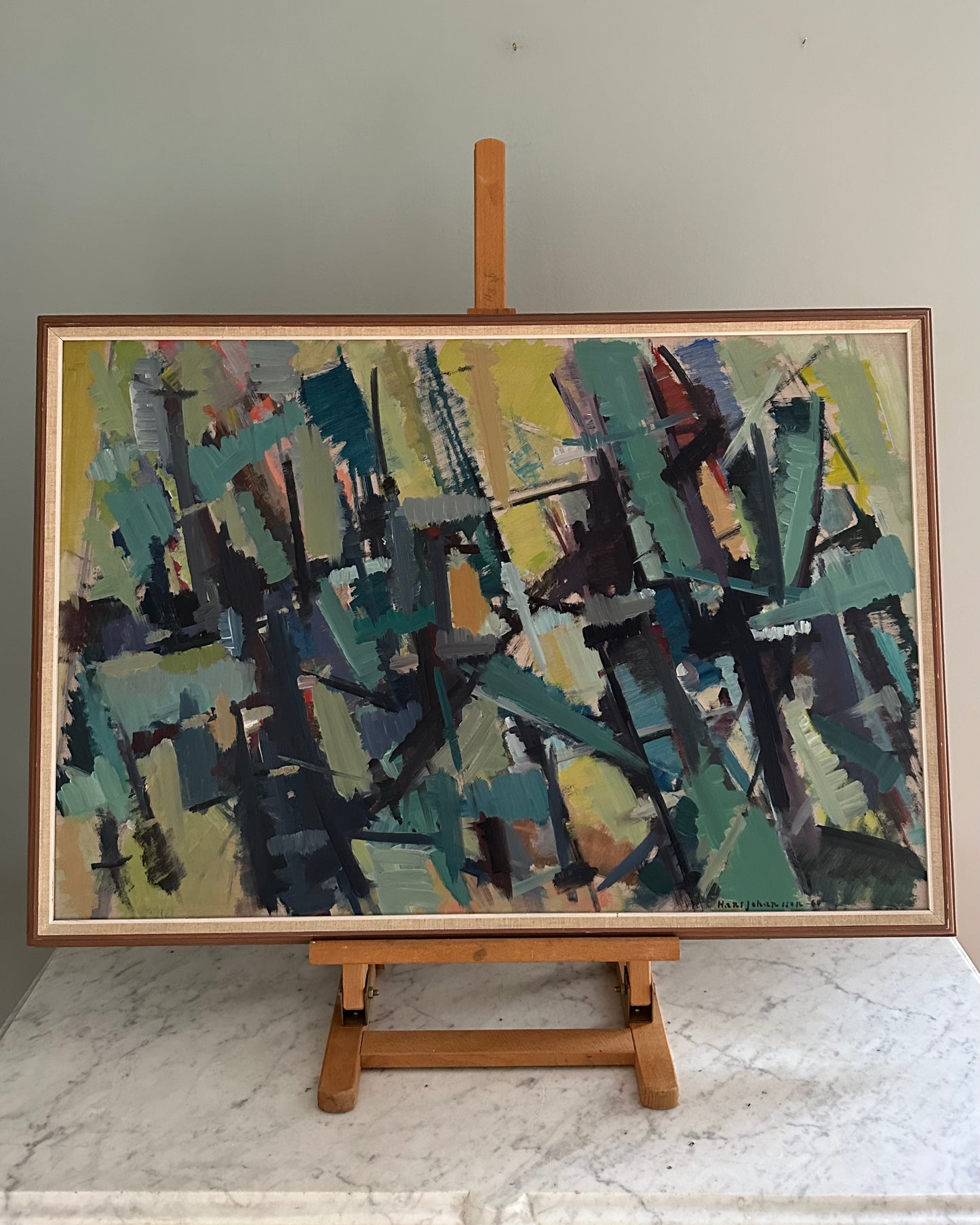 Vintage Abstract Painting - "Diagonalt"