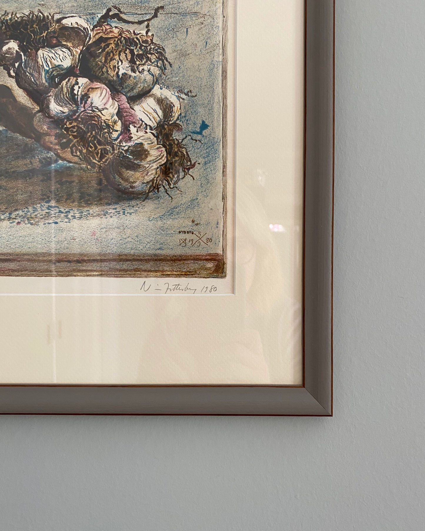 Garlic Lithograph "Vitlöken från Rom" - Nisse Zetterberg
