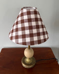 Load image into Gallery viewer, Handmade Lampshade - Brown and White Gingham