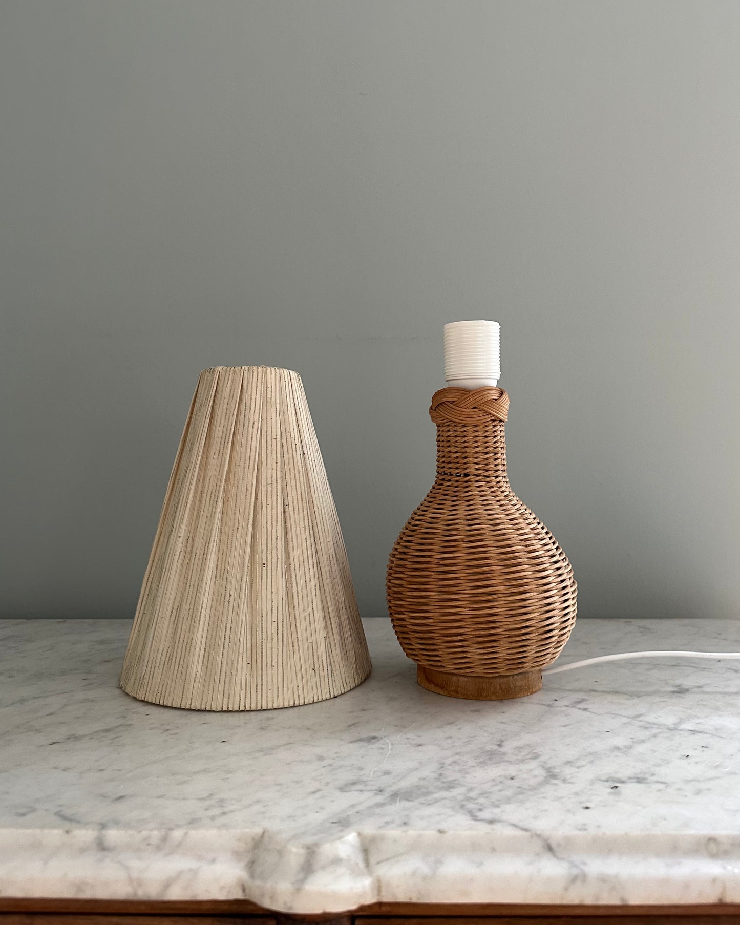 1960s Rattan Table Lamp