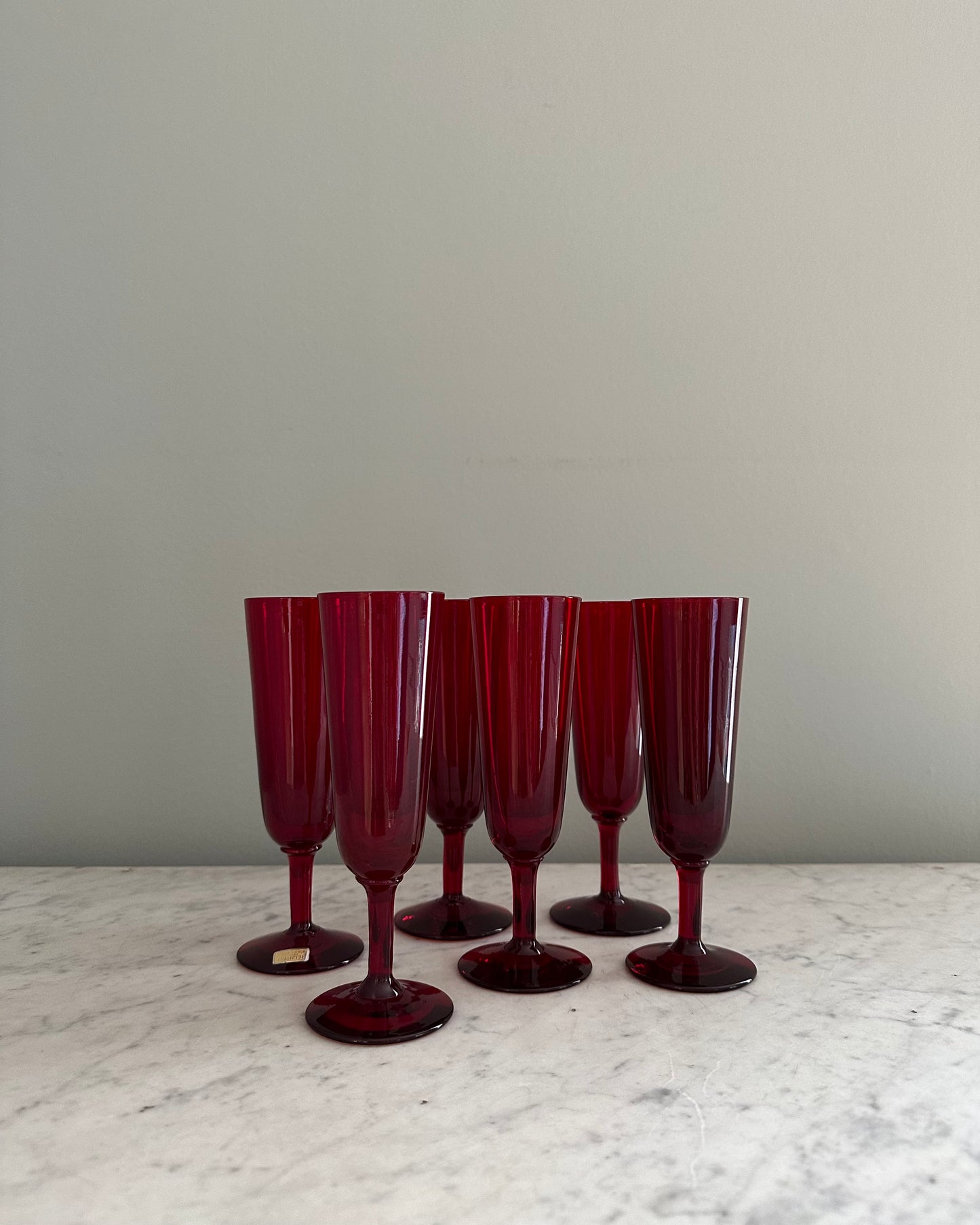 Set of Six Champagne Glasses by Monica Bratt for Reijmyre