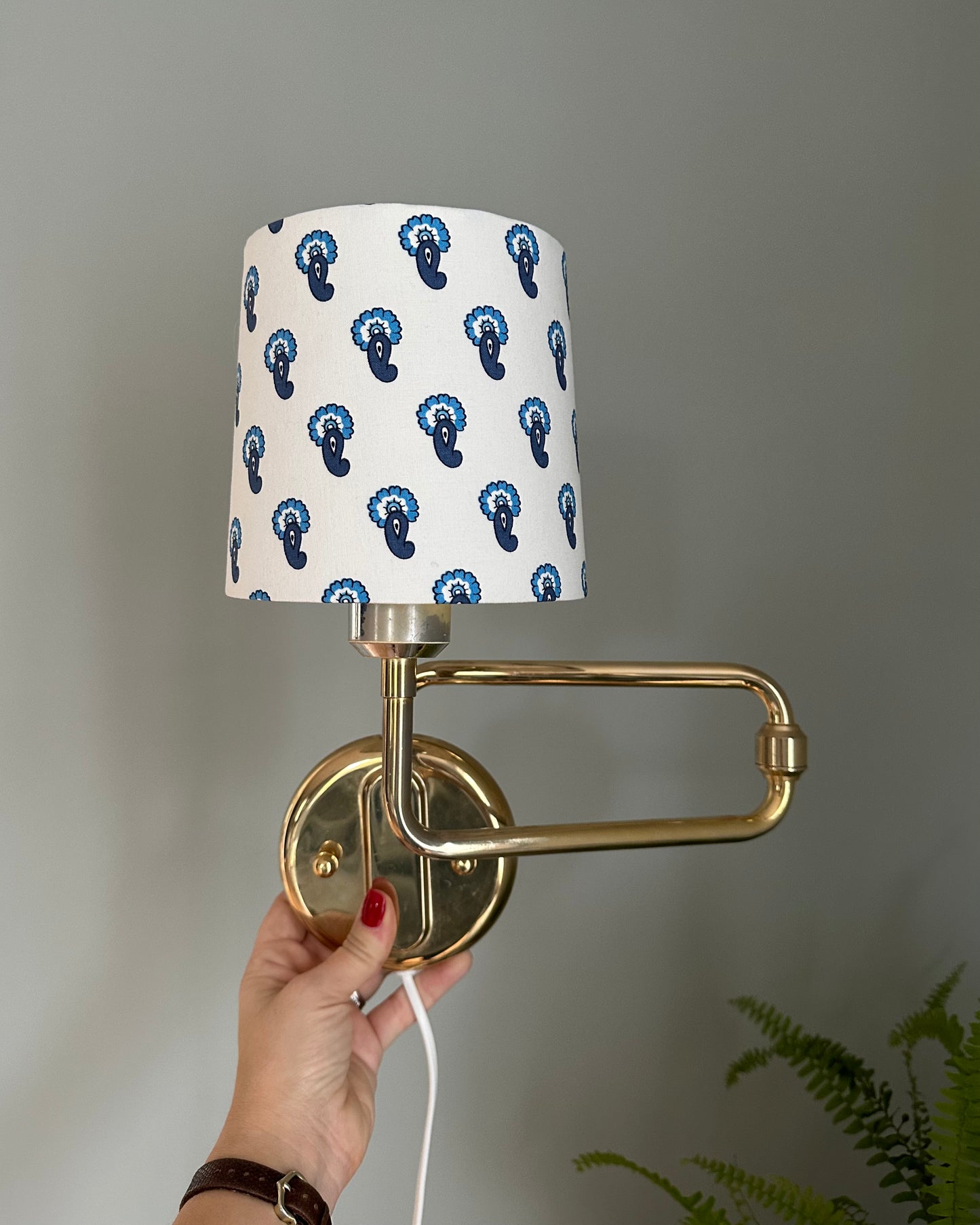 Pair of Wall Lamps with Customised Shades
