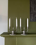 Load image into Gallery viewer, Pair of Art Deco Pewter Candle Holders