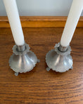 Load image into Gallery viewer, Pair of pewter candle holders