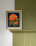 Load image into Gallery viewer, Framed Vintage Tapestry - Dahlia in Orange