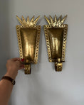 Load image into Gallery viewer, Pair of Brass Wall Sconces
