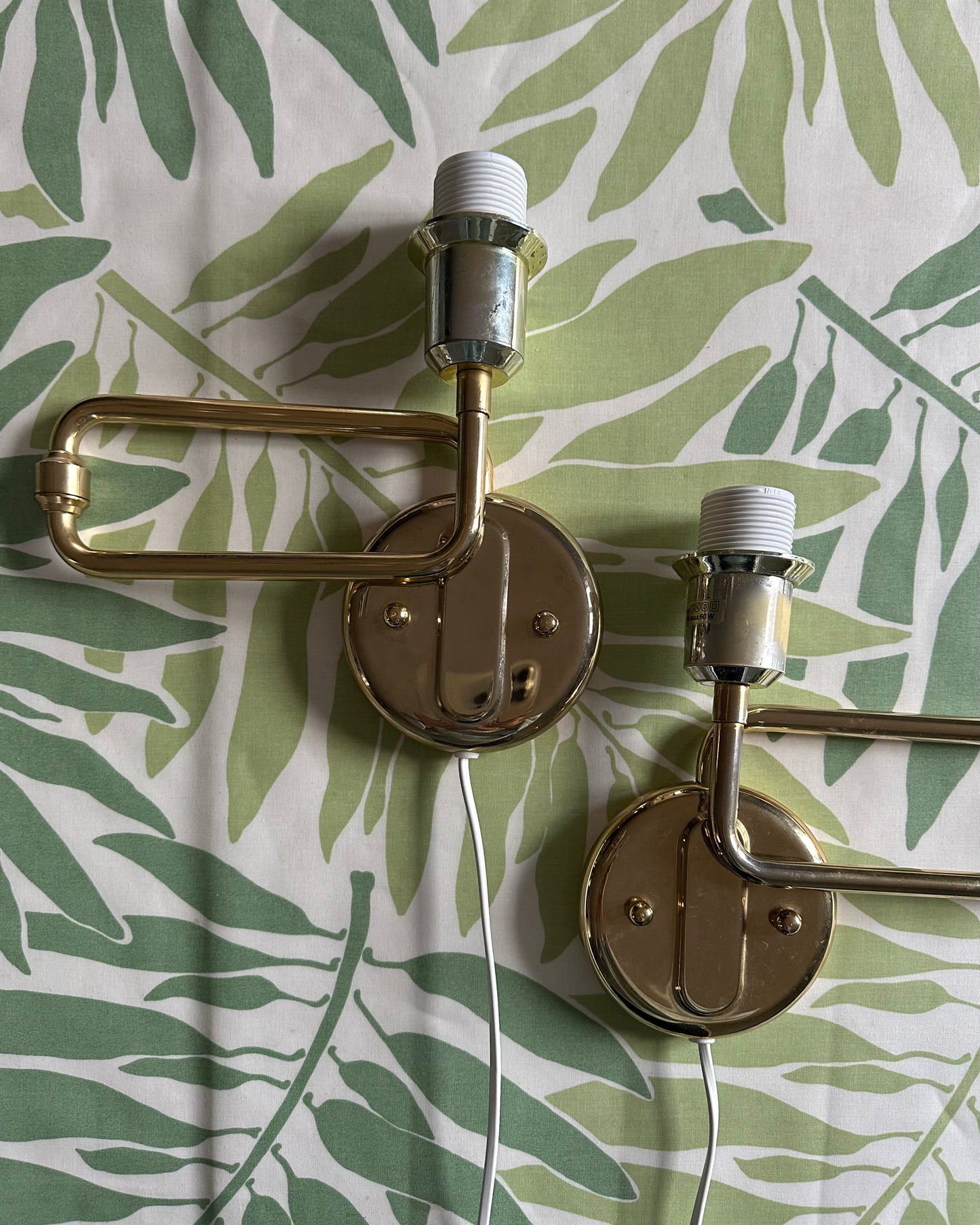 Pair of Wall Lamps with Customised Shades