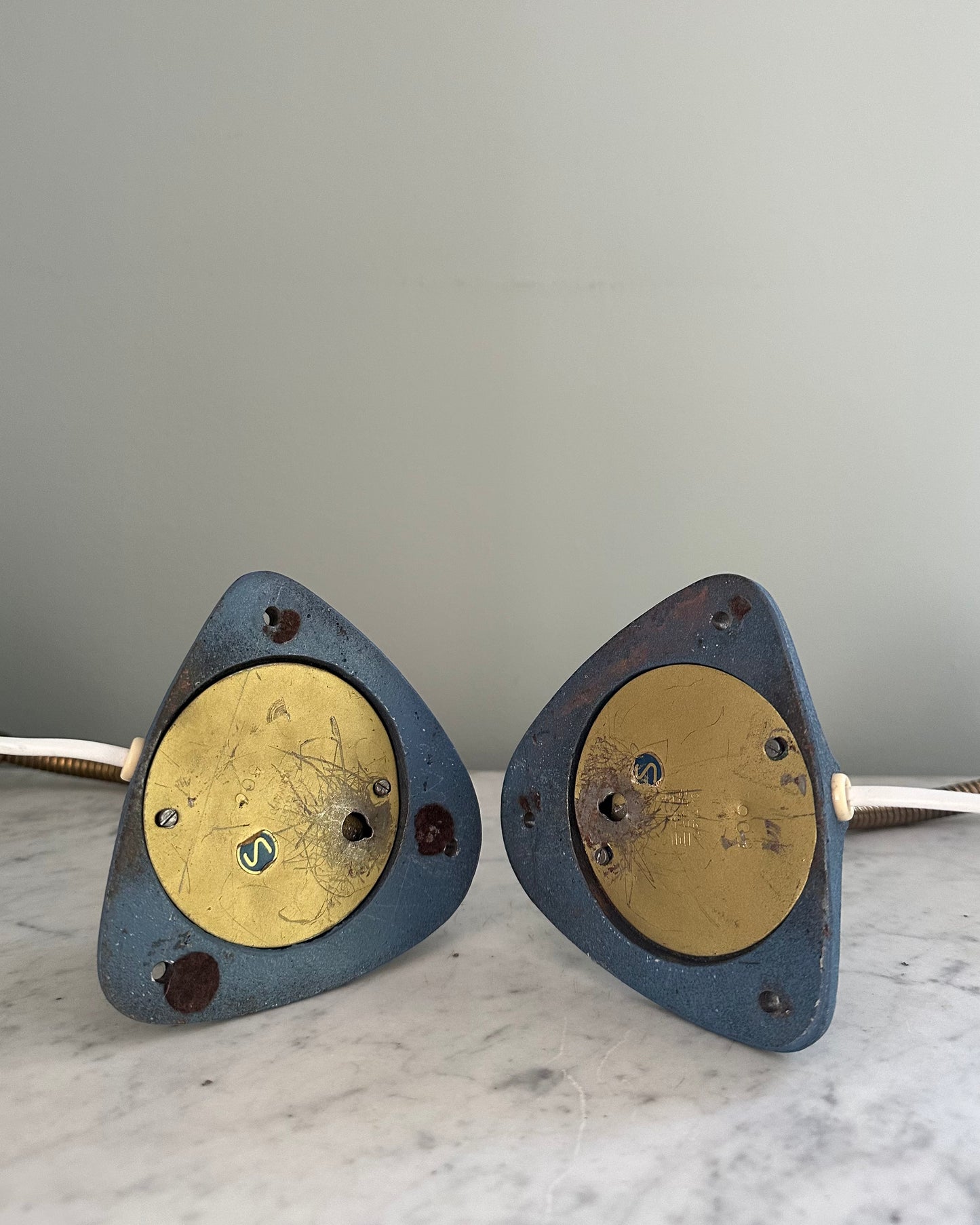 Pair of Mid-Century Blue Wall Lights