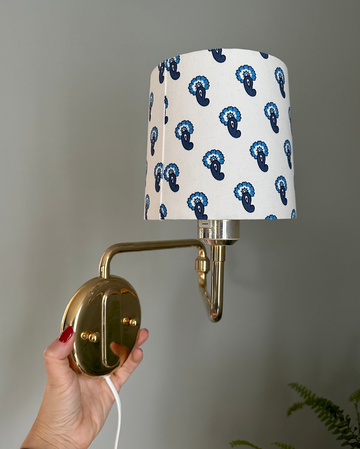 Pair of Wall Lamps with Customised Shades