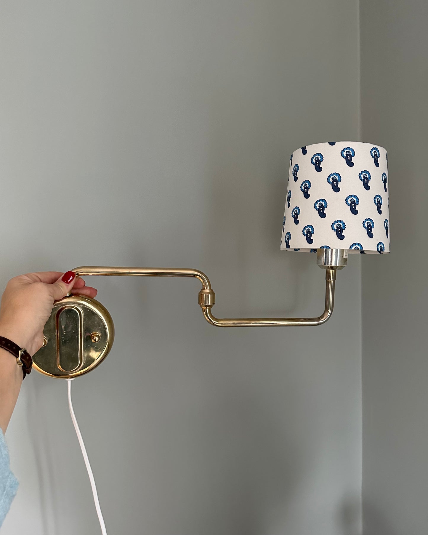Pair of Wall Lamps with Customised Shades