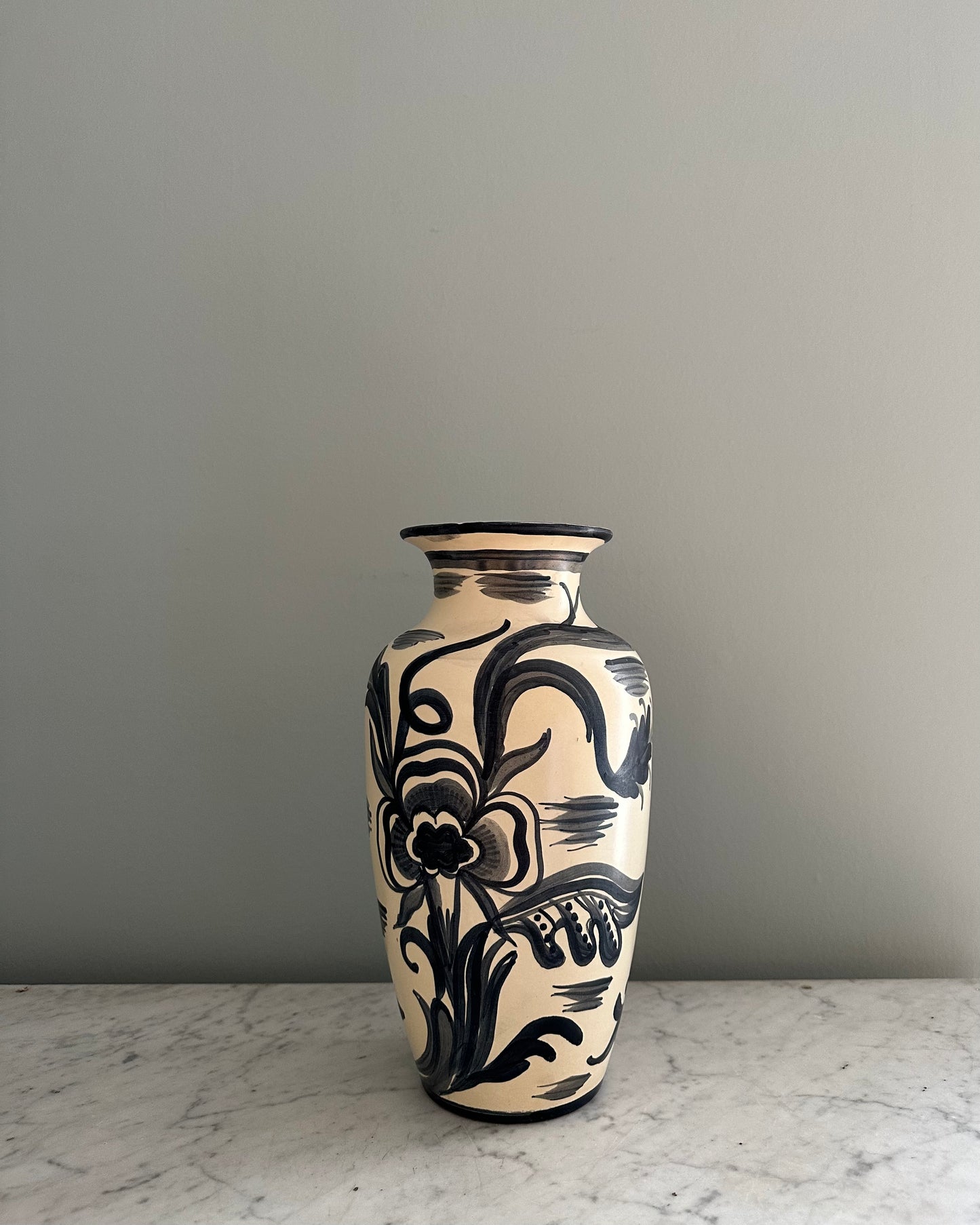 Hand Painted Ceramic Vase - Gefle Sweden