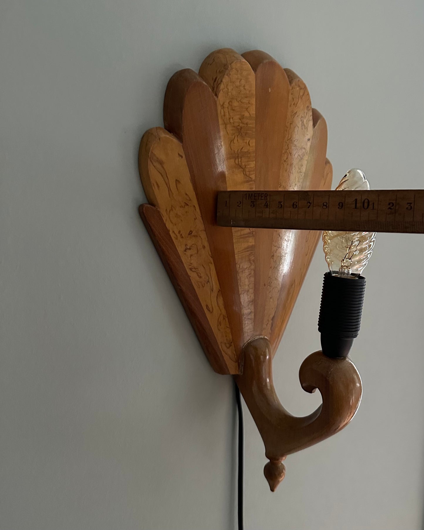 Mid-Century Wooden Wall Sconces