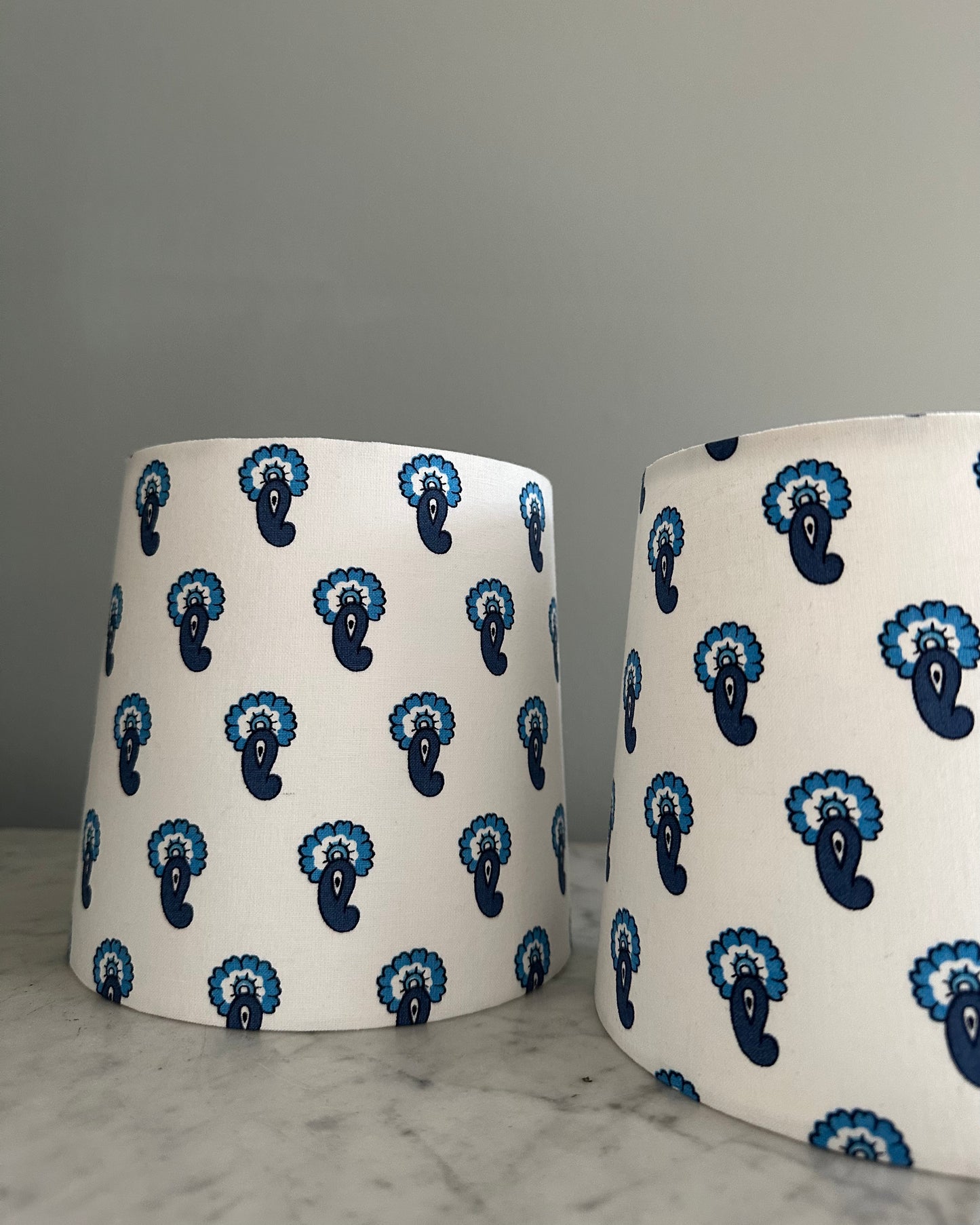 Pair of Wall Lamps with Customised Shades
