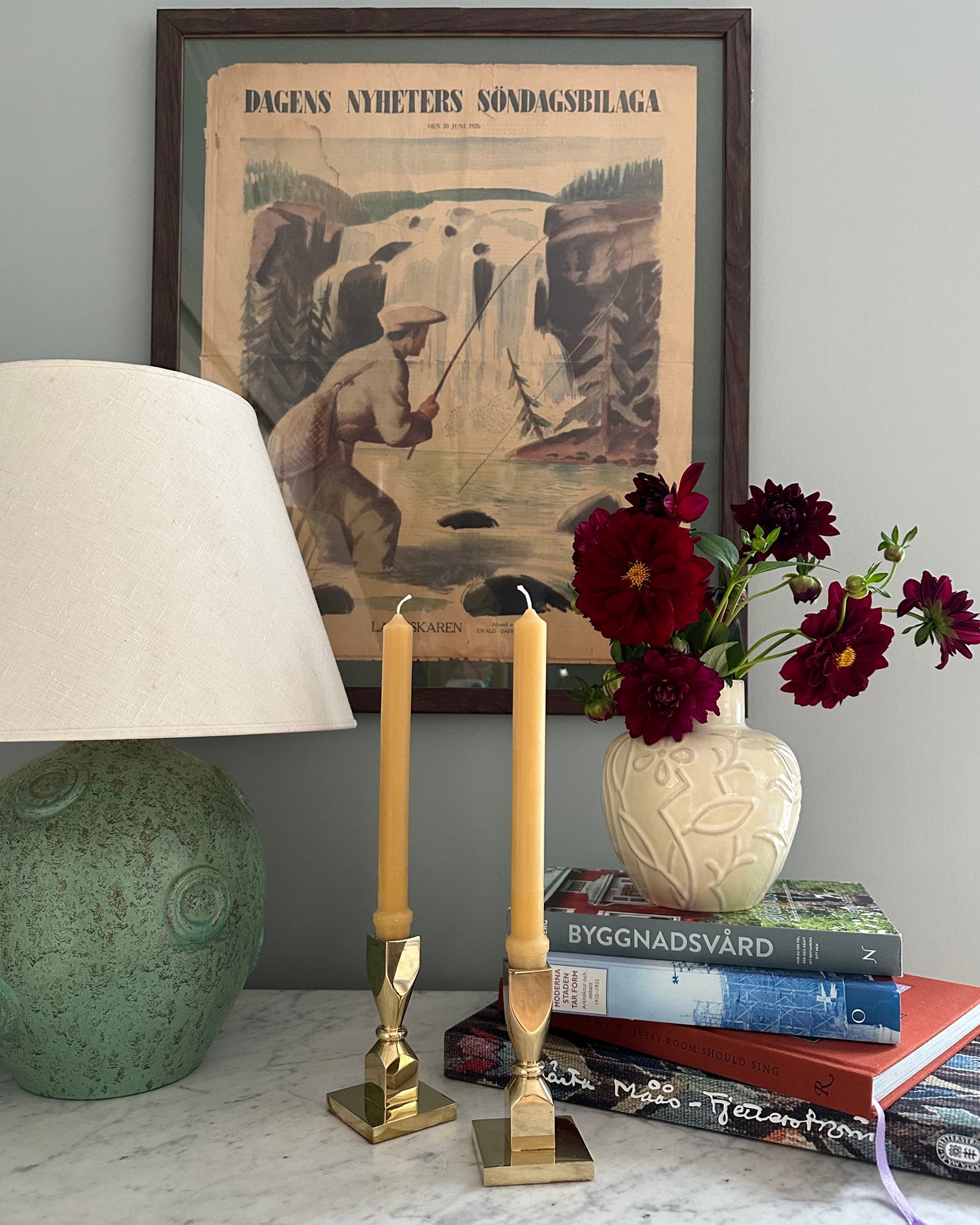 Pair of Heavy Brass Candle Holders