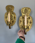 Load image into Gallery viewer, Pair of Brass Wall Sconces