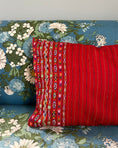 Load image into Gallery viewer, Red Vintage Wool Cushion