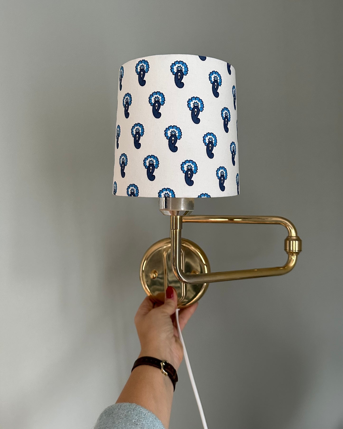 Pair of Wall Lamps with Customised Shades