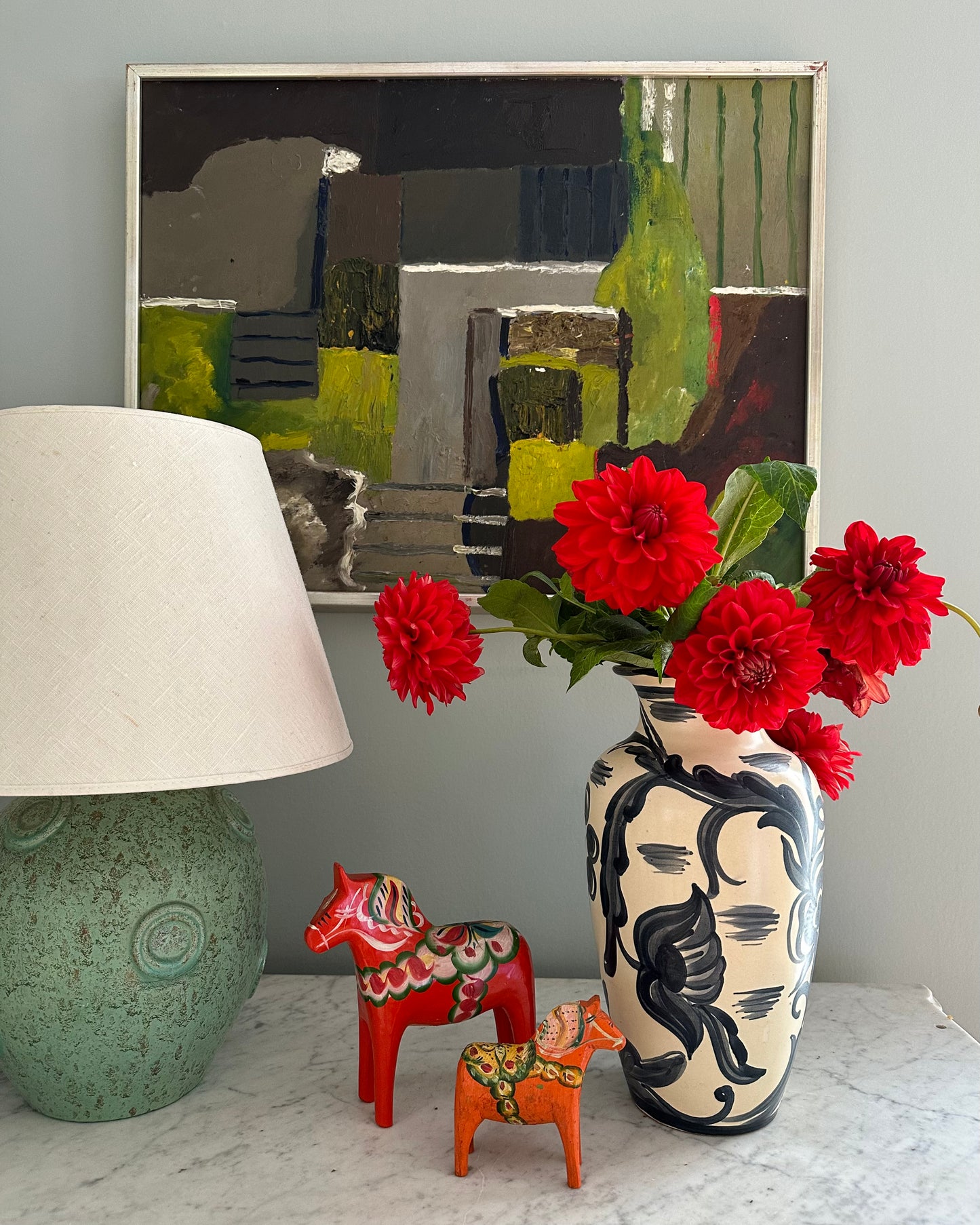 Hand Painted Ceramic Vase - Gefle Sweden