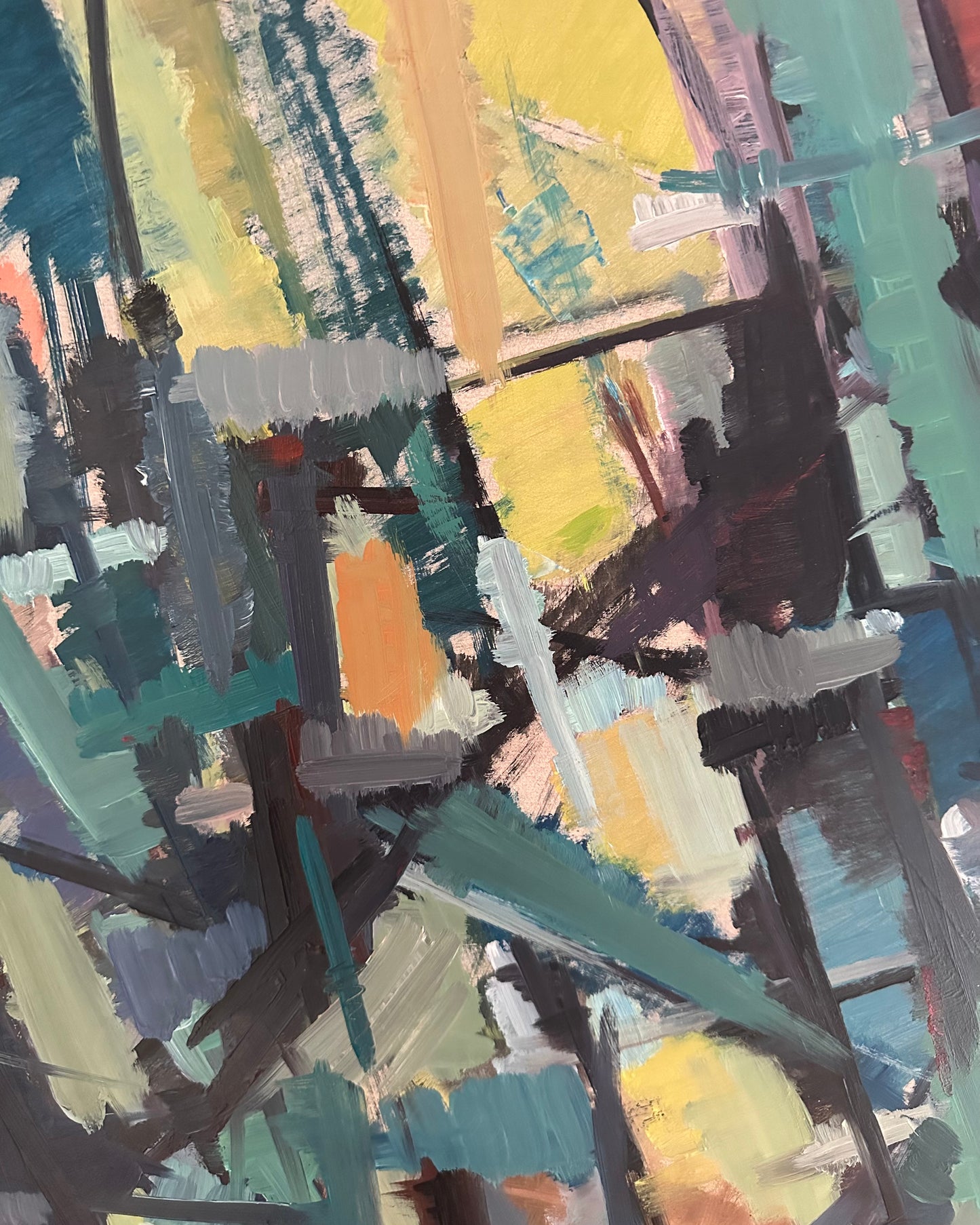 Vintage Abstract Painting - "Diagonalt"
