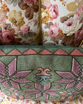 Load image into Gallery viewer, Green Hand-Embroidered Cushion