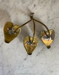 Load image into Gallery viewer, Pair of three - armed brass wall sconces