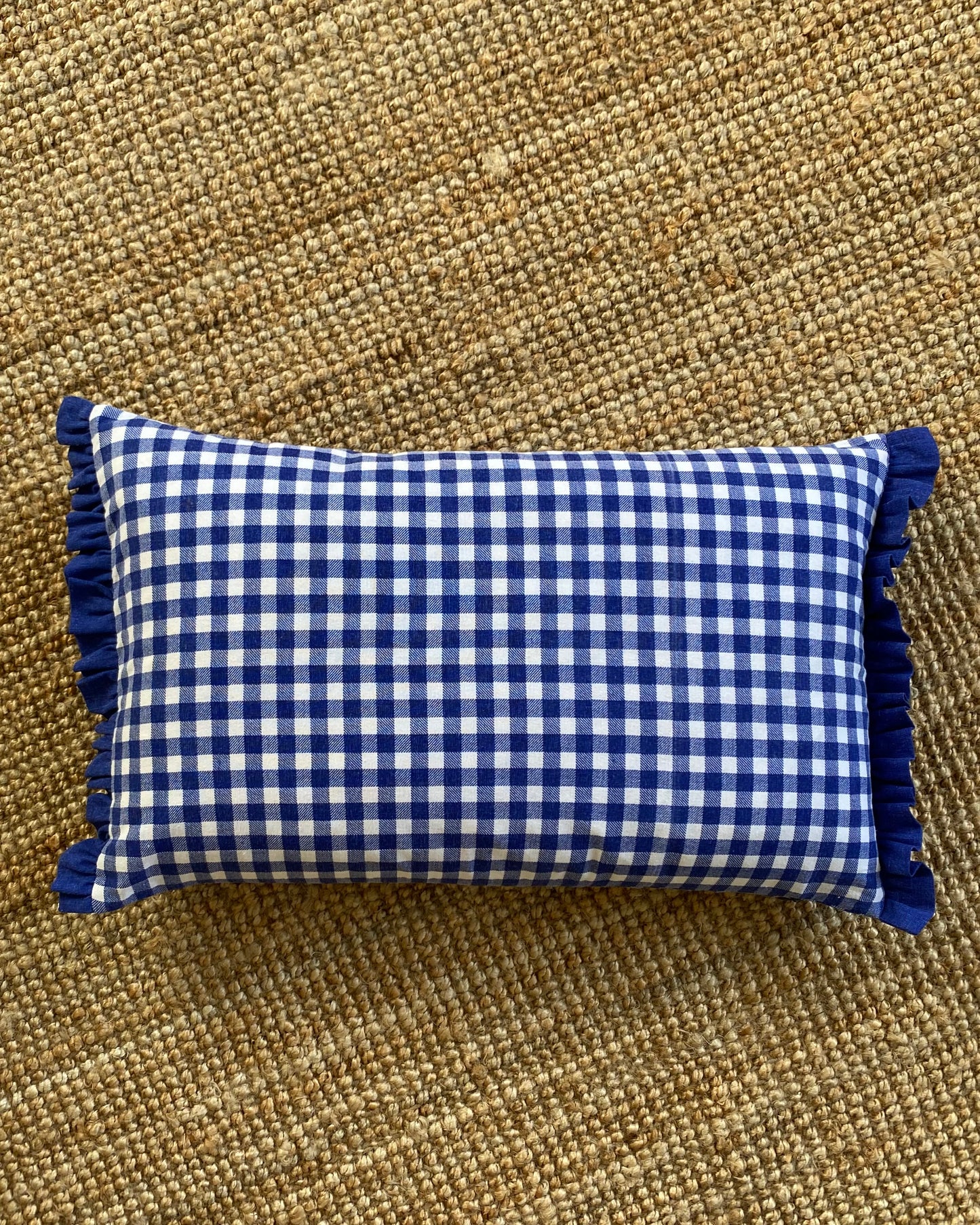 Checked Blue and White + Blue Frill