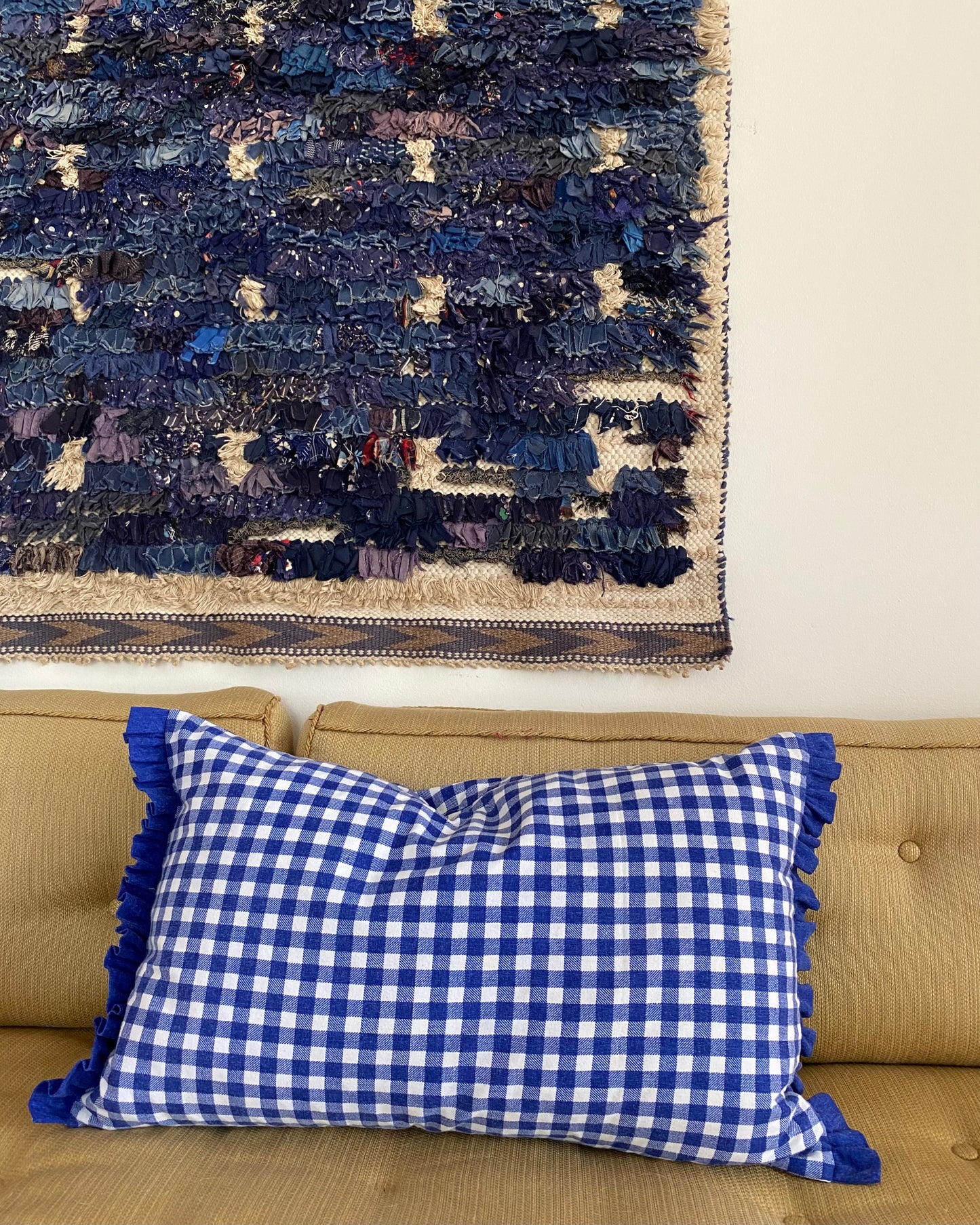 Checked Blue and White + Blue Frill