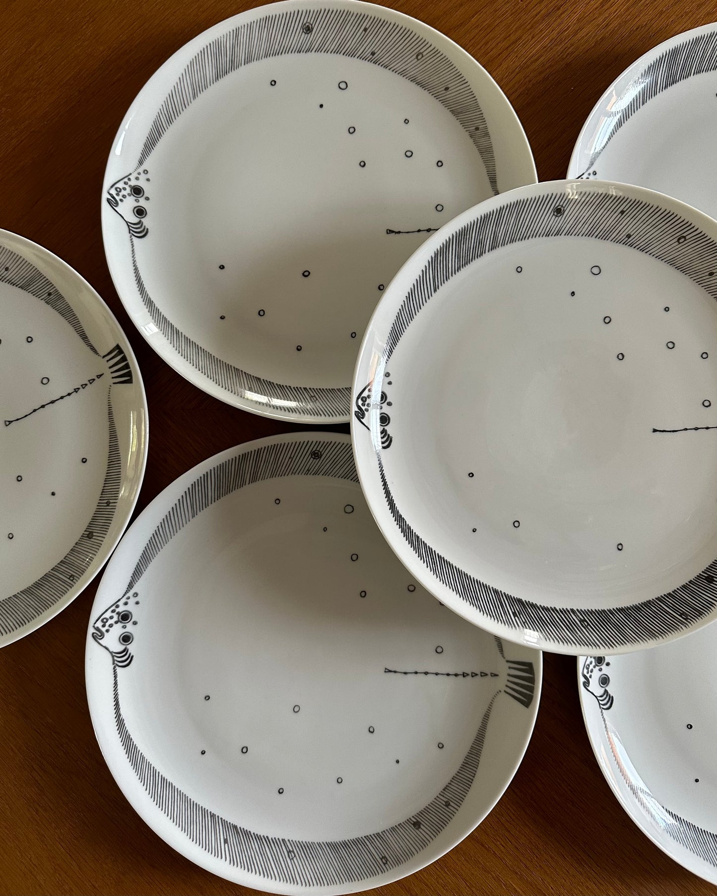 Set of six plates - Upsala Ekeby