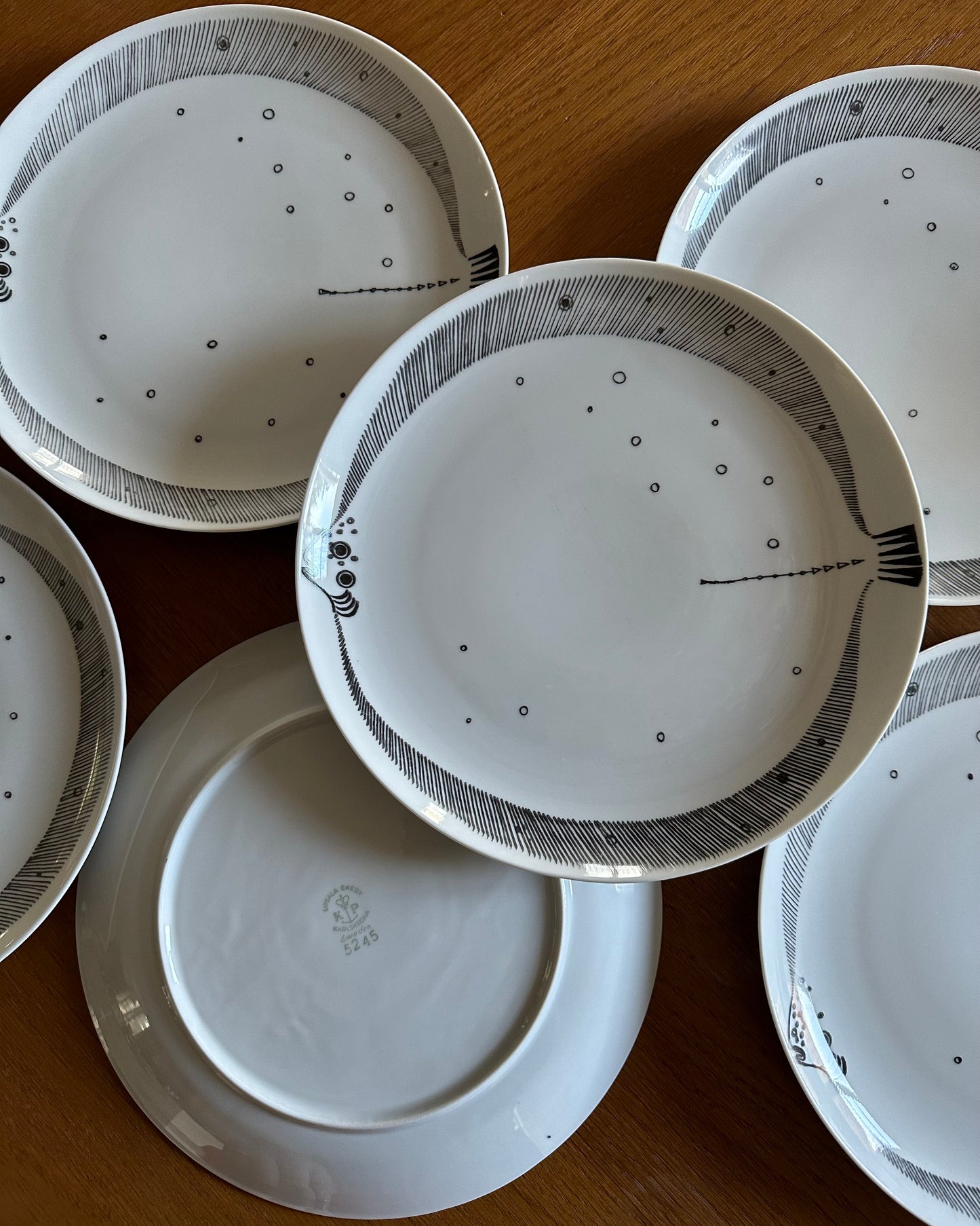 Set of six plates - Upsala Ekeby