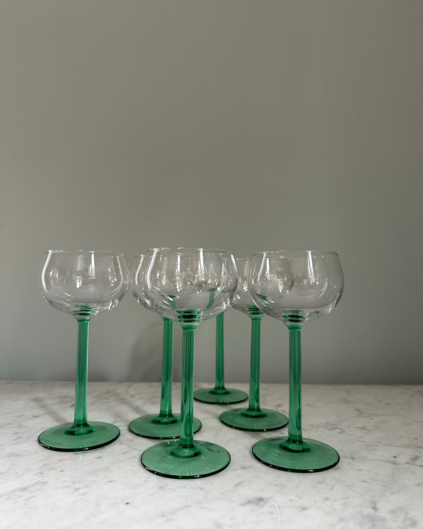 Set of Six Vintage Wine Glasses