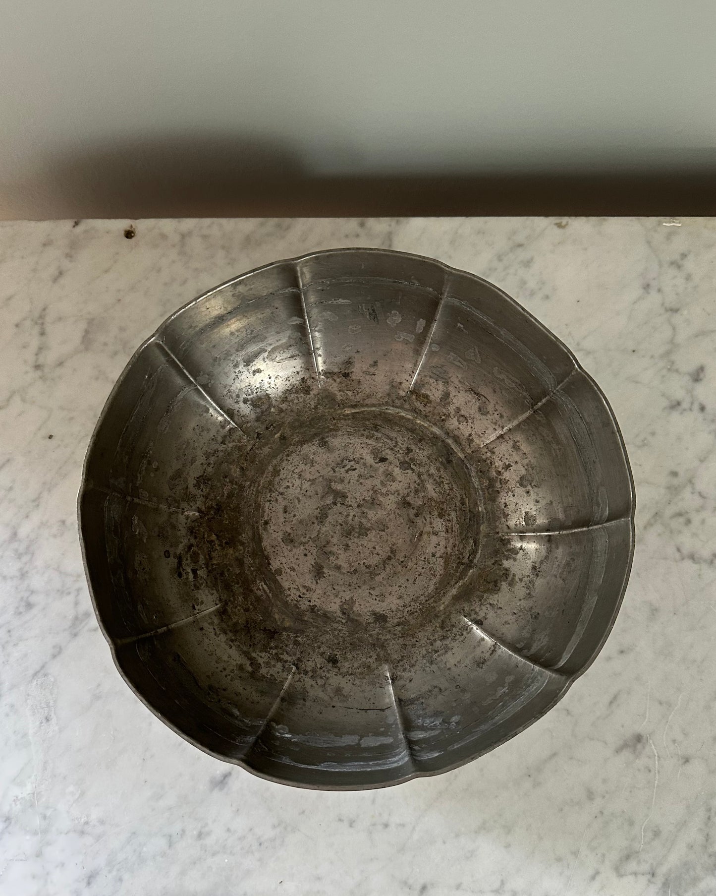 Decorative 1930s Pewter Footed Bowl