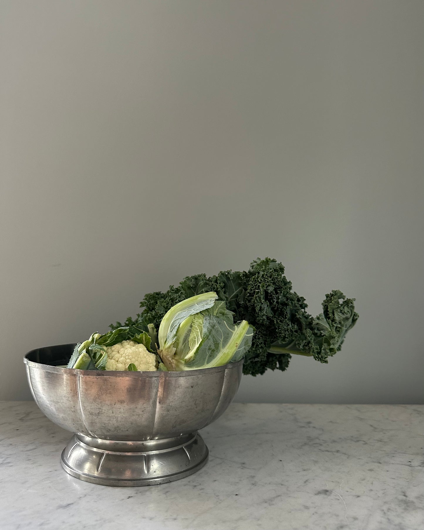 Decorative 1930s Pewter Footed Bowl