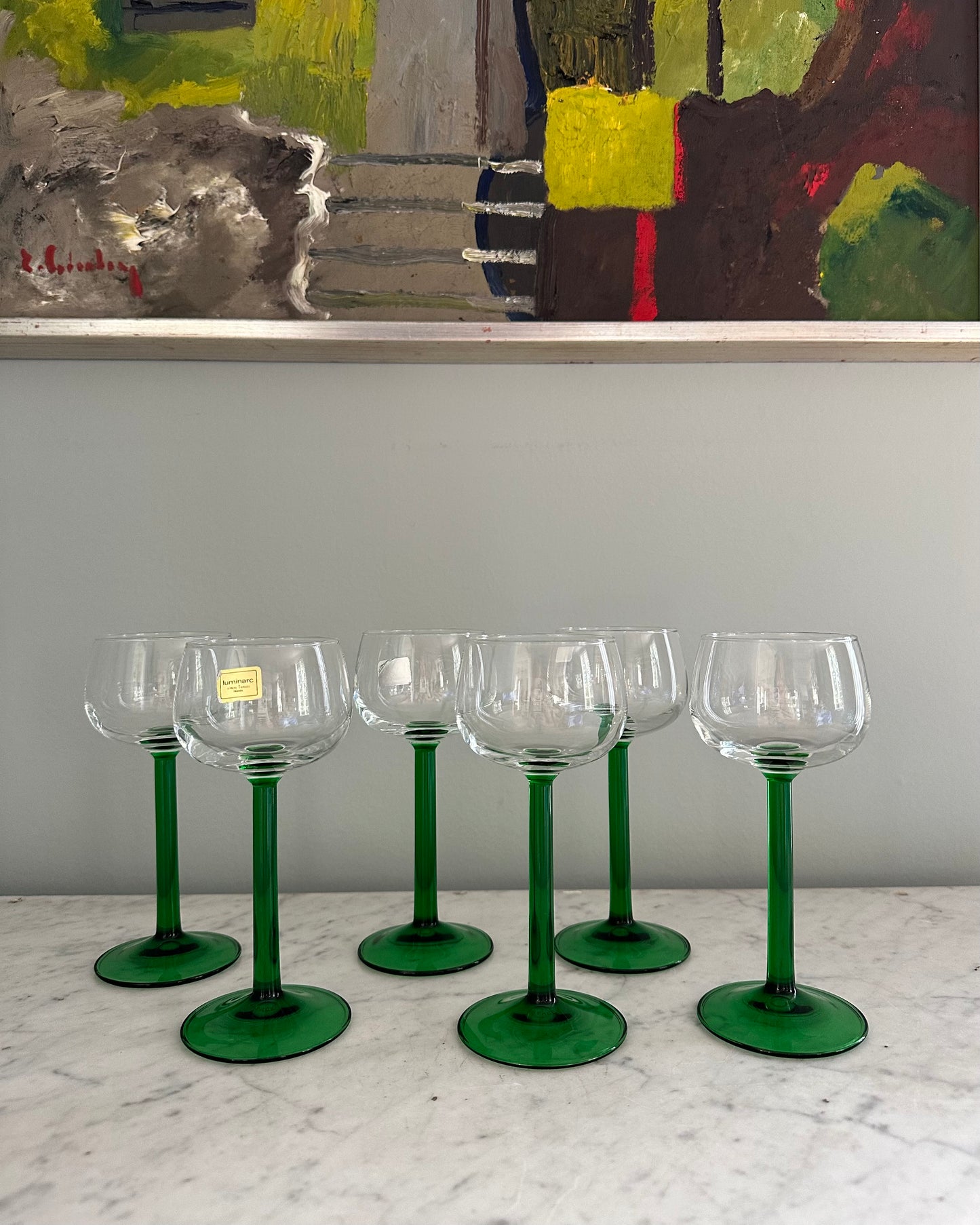 Set of Six Luminarc Vintage Wine Glasses
