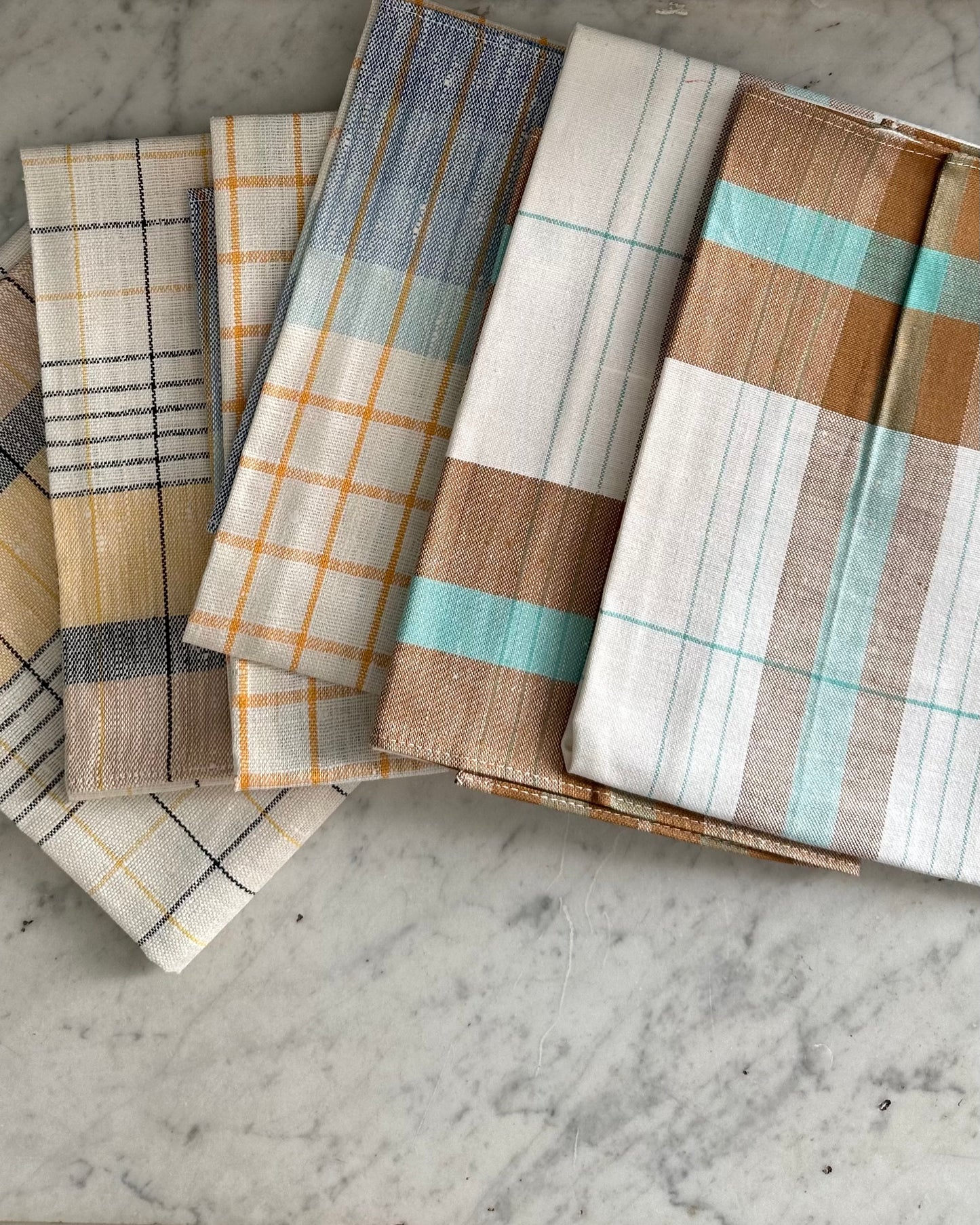 Mixed Set of Six Vintage Tea Towels