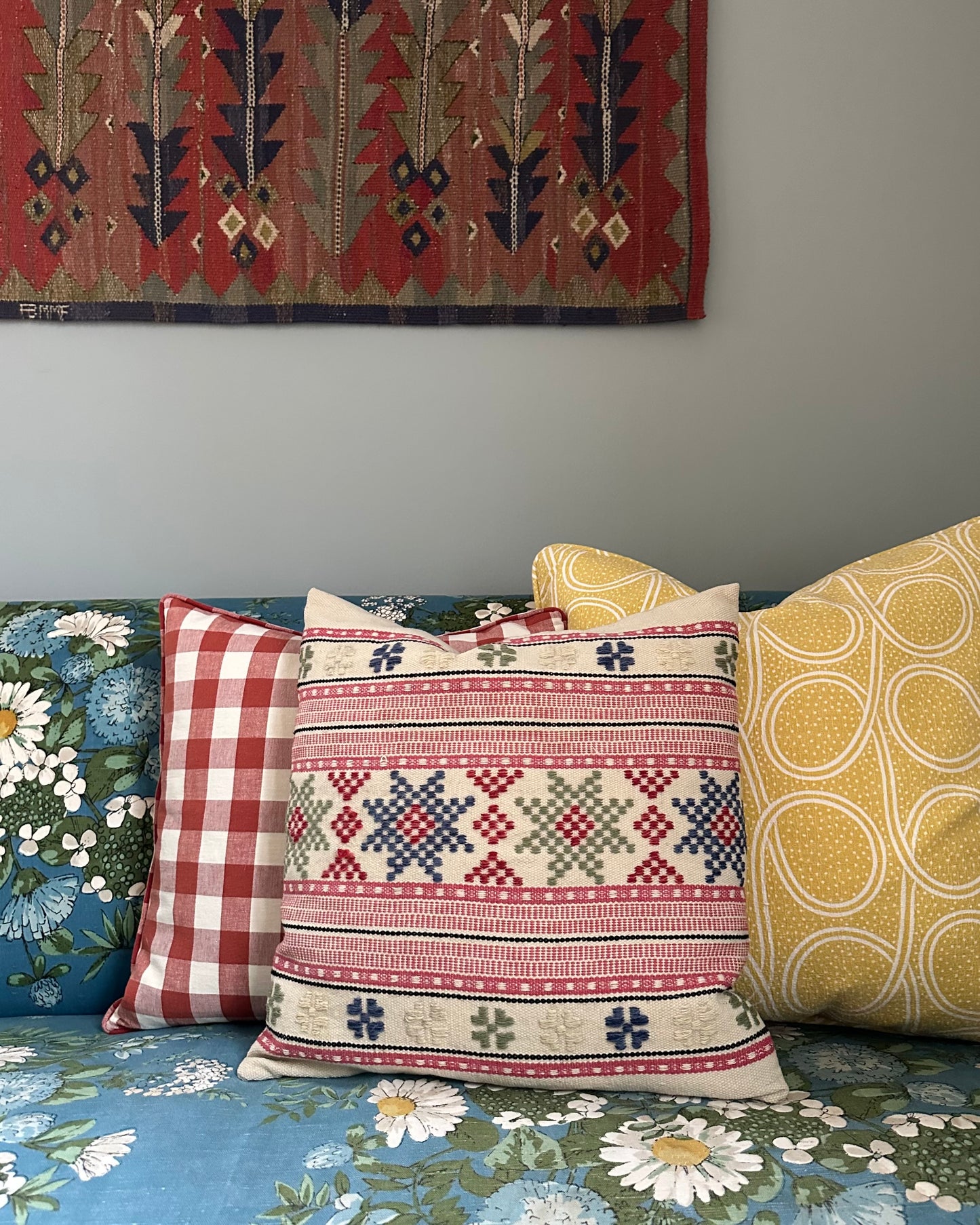 Hand-Embroidered Cushion