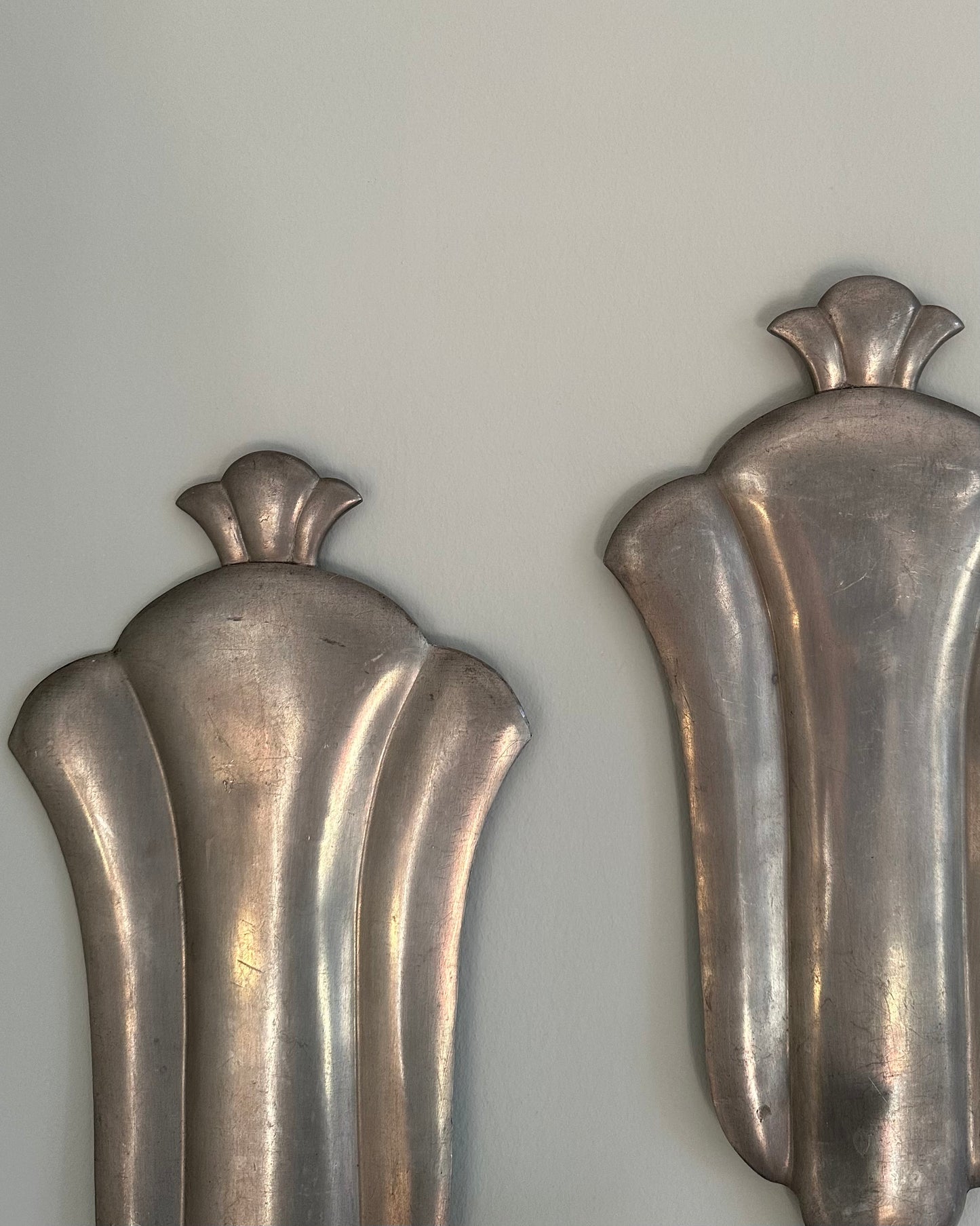 Pair of Pewter Wall Sconces