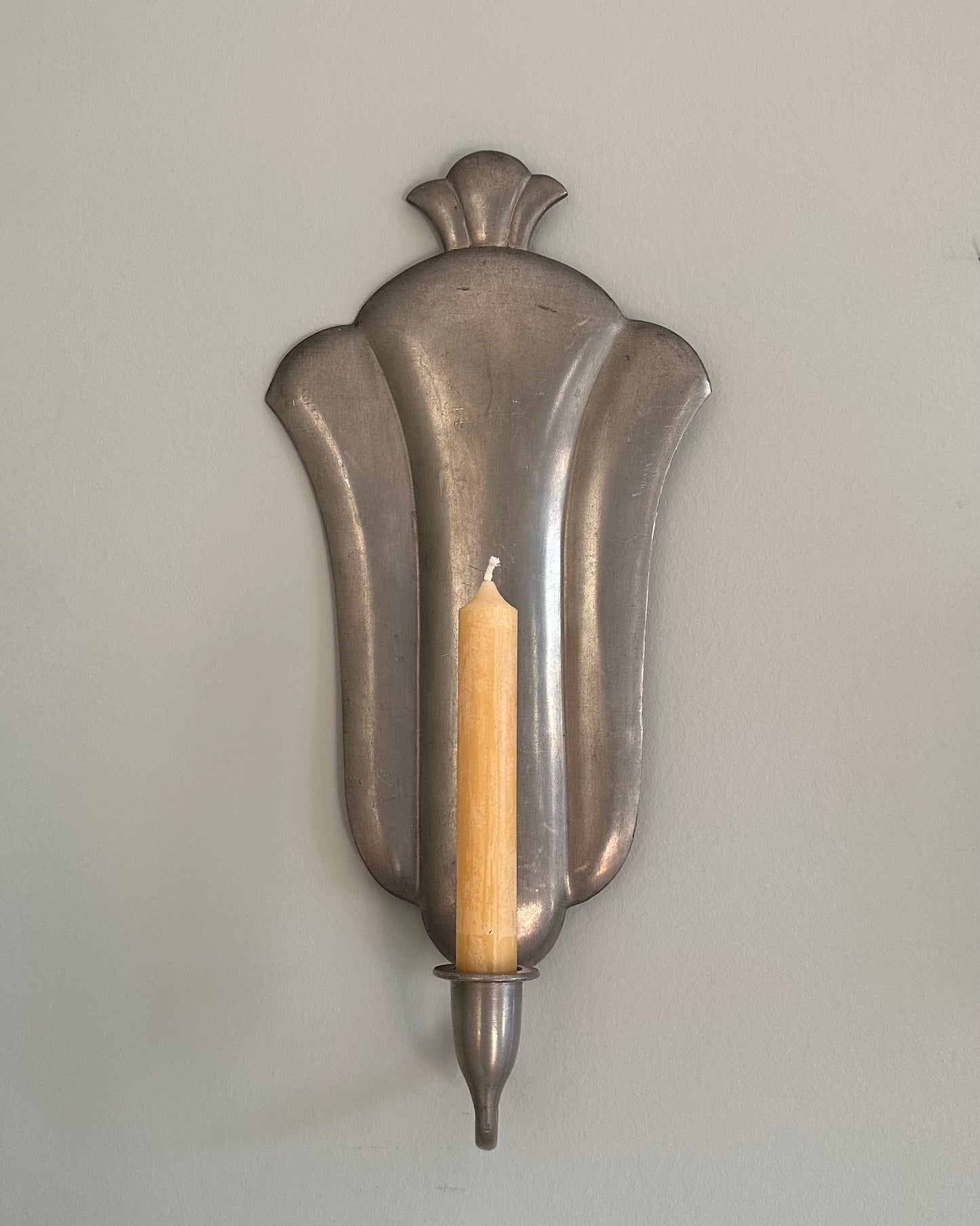 Pair of Pewter Wall Sconces