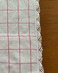 Load image into Gallery viewer, Pair of Vintage Checked Curtains in White and Red