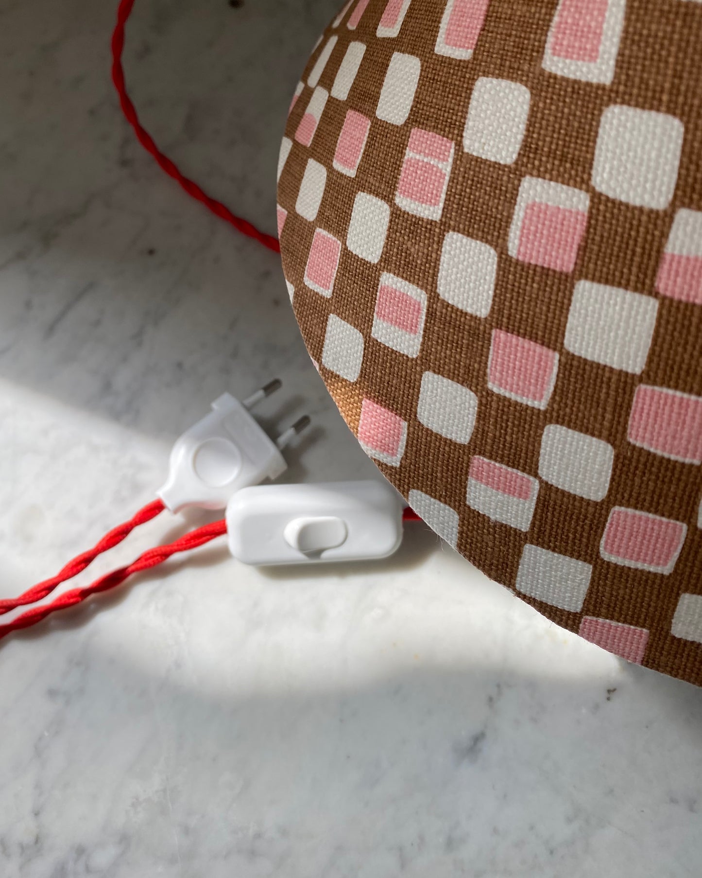White table lamp with shade from Cathy Nordström
