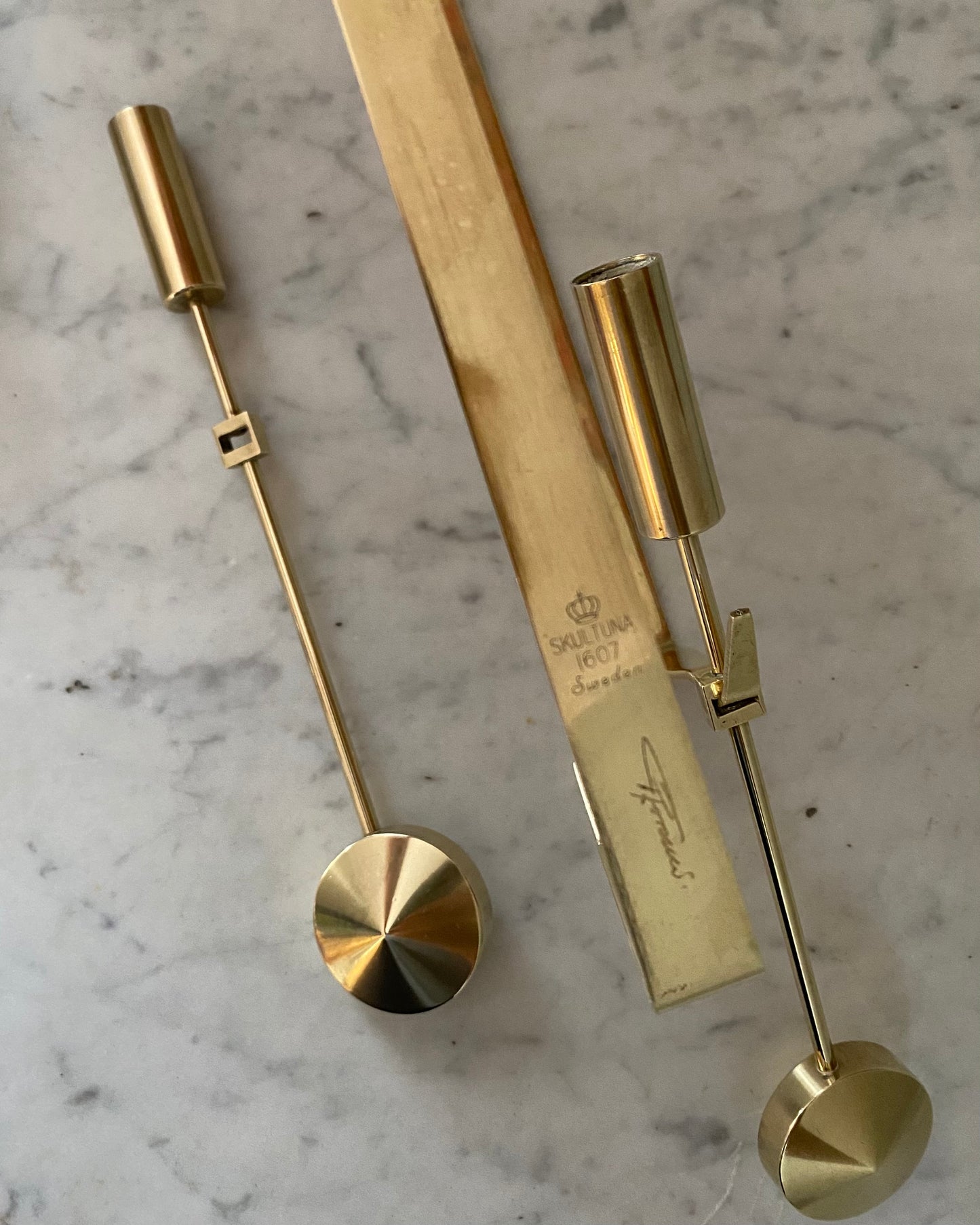 Brass wall sconces - Pierre Forsell for Skultuna