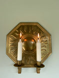 Load image into Gallery viewer, Two-armed vintage brass wall sconce