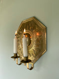 Load image into Gallery viewer, Two-armed vintage brass wall sconce