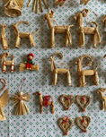 Load image into Gallery viewer, A large set of Swedish Christmas straw decorations