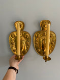 Load image into Gallery viewer, Pair of brass wall sconces