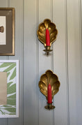 Load image into Gallery viewer, Pair of brass wall sconces