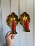 Load image into Gallery viewer, Pair of brass wall sconces