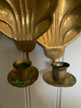 Load image into Gallery viewer, Pair of brass wall sconces