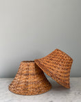 Load image into Gallery viewer, Pair of table lamps with rattan shades