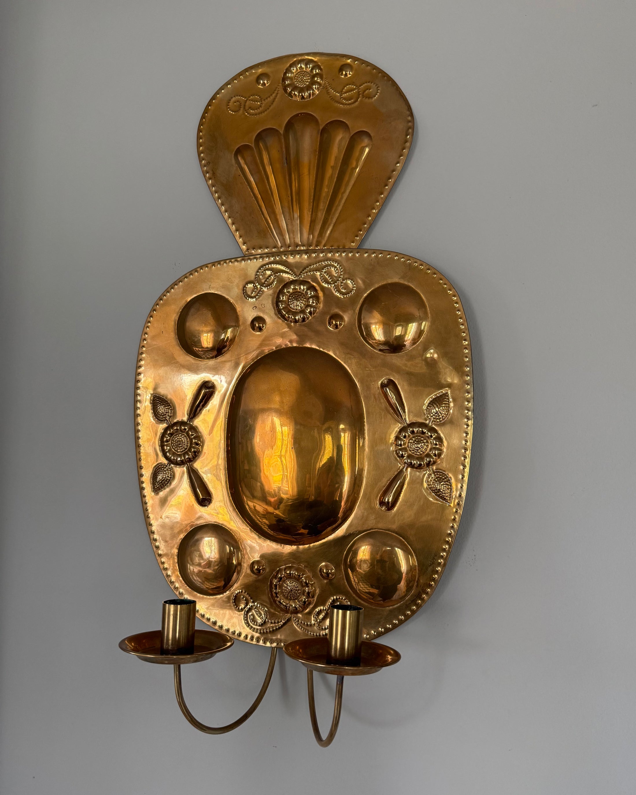 Pair of Large Brass Wall Sconces