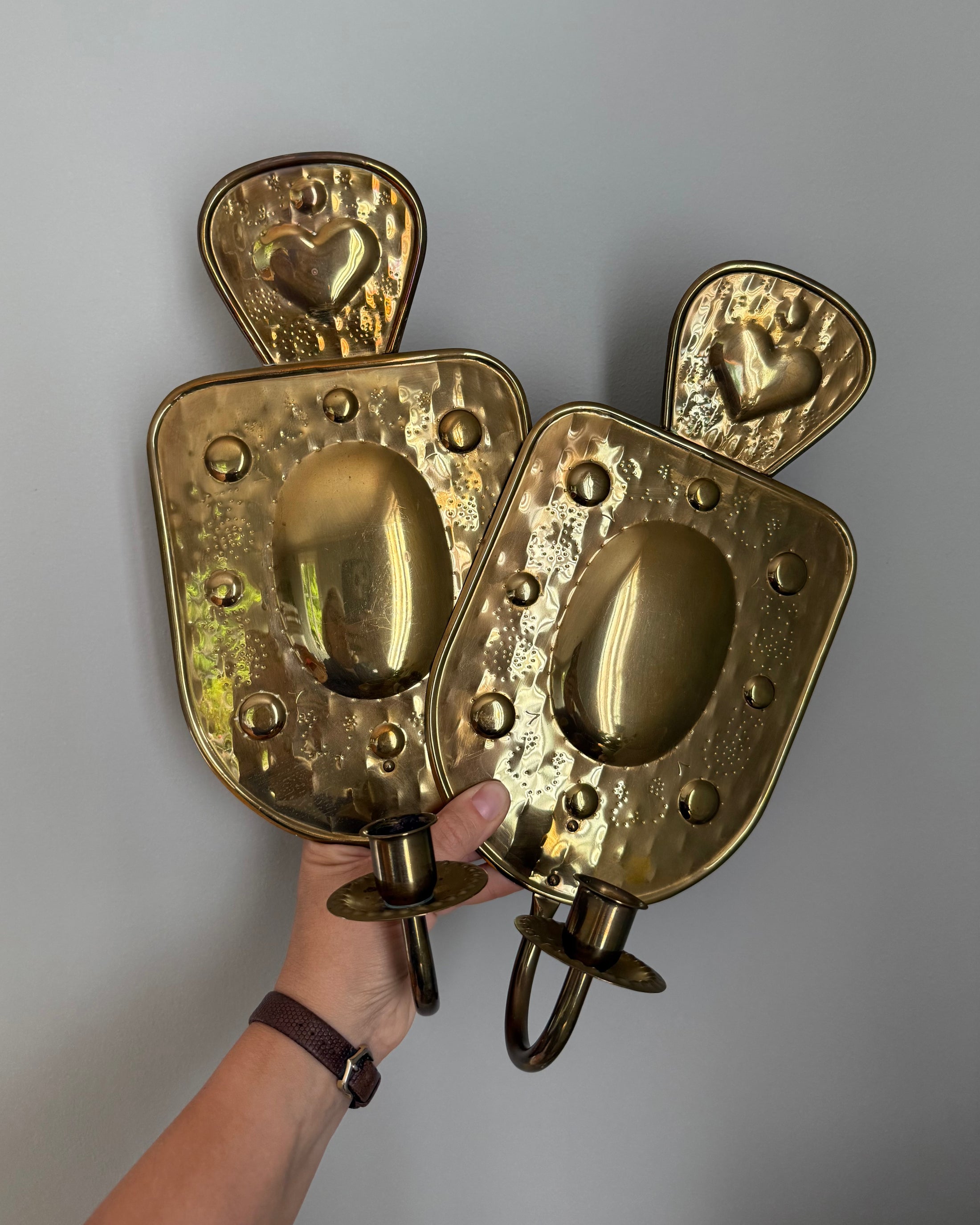Pair of Brass Wall Sconces